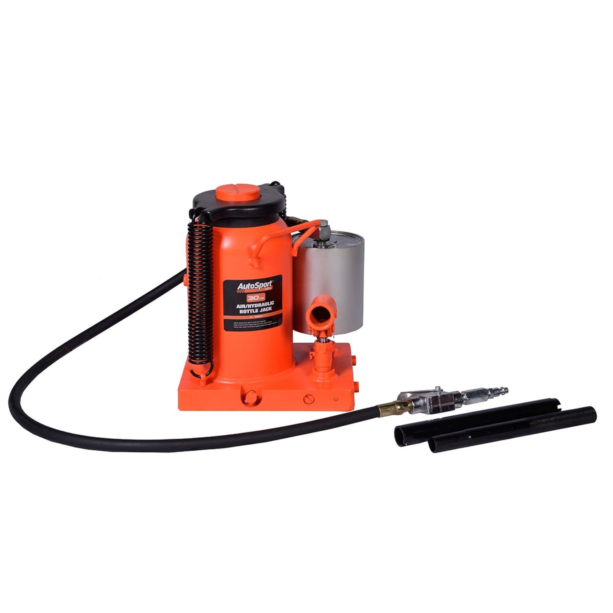 AutoSport Air Hydraulic Bottle Jack — 35 Ton, 10 3/4in. Low Height, 20 15/16in. High Height, Heavy-Duty Air Motor, Model# ASM2023